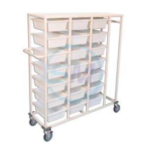 Storage Single Sided 21 Basket Trolley 1450 x 500 x 1500mm High