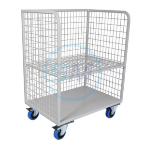 Open Front Mesh with Shelf Bulk Delivery Trolley