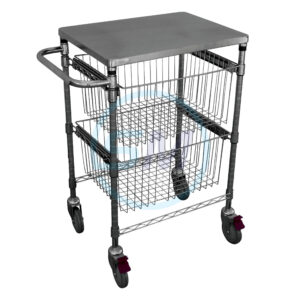 Two Drawer Sliding Basket Trolley